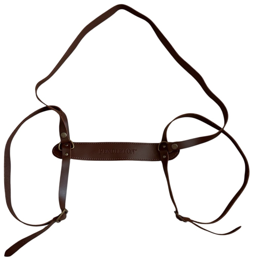 Pendleton Brown Leather Adjustable Blanket Carrier - image 4